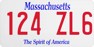 MA license plate 124ZL6