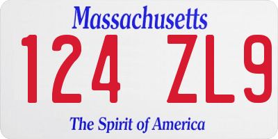 MA license plate 124ZL9