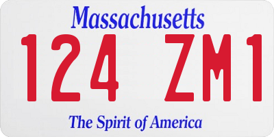 MA license plate 124ZM1