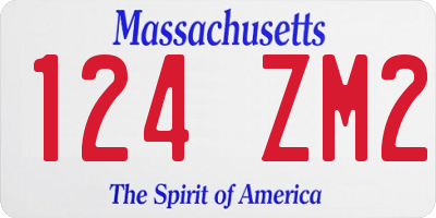 MA license plate 124ZM2