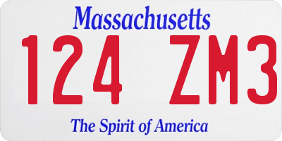 MA license plate 124ZM3
