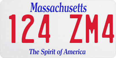 MA license plate 124ZM4