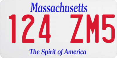 MA license plate 124ZM5
