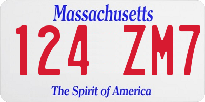 MA license plate 124ZM7