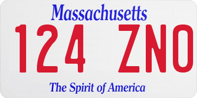 MA license plate 124ZN0