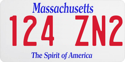MA license plate 124ZN2