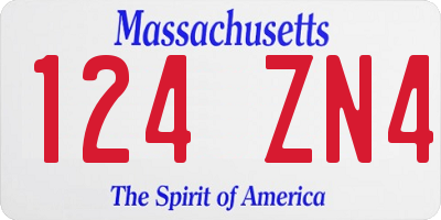 MA license plate 124ZN4