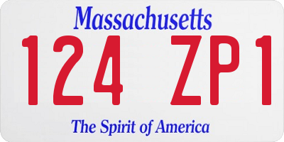 MA license plate 124ZP1