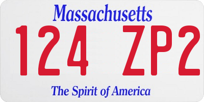 MA license plate 124ZP2
