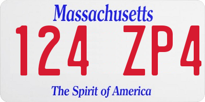 MA license plate 124ZP4