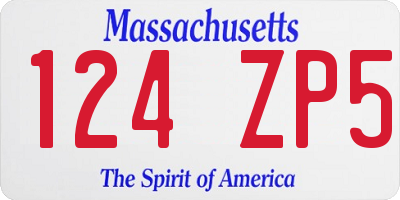 MA license plate 124ZP5