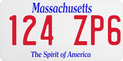 MA license plate 124ZP6