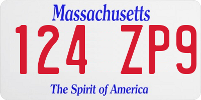 MA license plate 124ZP9