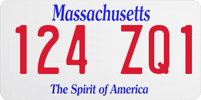 MA license plate 124ZQ1