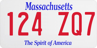 MA license plate 124ZQ7