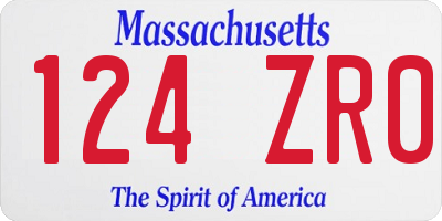 MA license plate 124ZR0