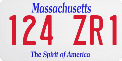 MA license plate 124ZR1