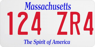 MA license plate 124ZR4