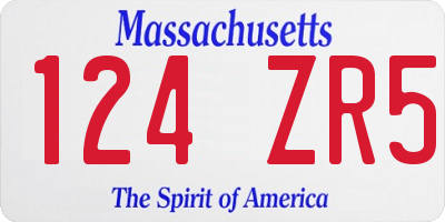 MA license plate 124ZR5