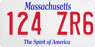 MA license plate 124ZR6