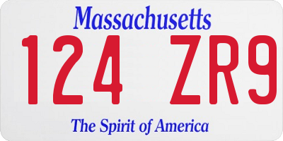 MA license plate 124ZR9