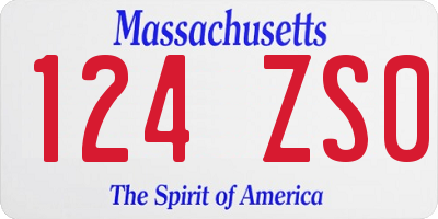 MA license plate 124ZS0