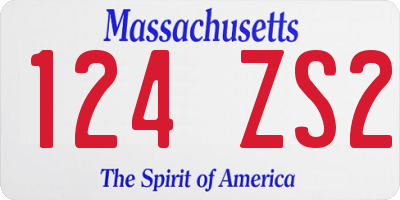 MA license plate 124ZS2