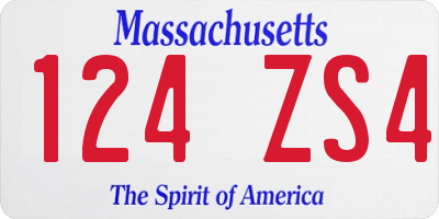 MA license plate 124ZS4