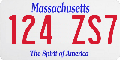 MA license plate 124ZS7