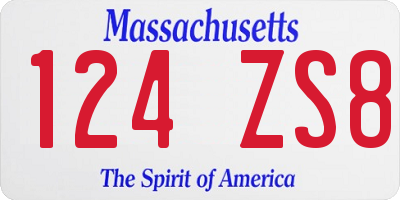 MA license plate 124ZS8