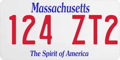 MA license plate 124ZT2