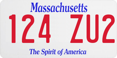 MA license plate 124ZU2