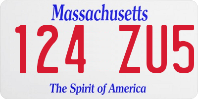MA license plate 124ZU5
