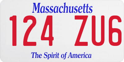MA license plate 124ZU6