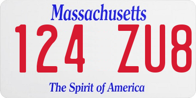 MA license plate 124ZU8