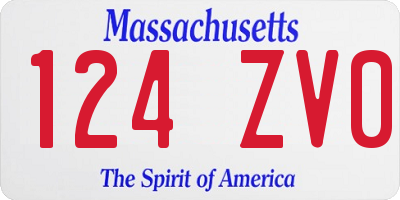 MA license plate 124ZV0