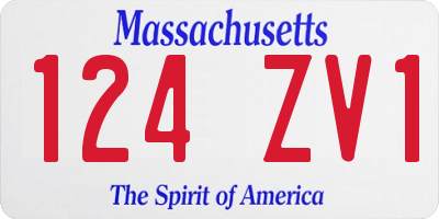 MA license plate 124ZV1
