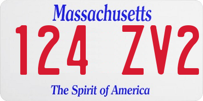 MA license plate 124ZV2