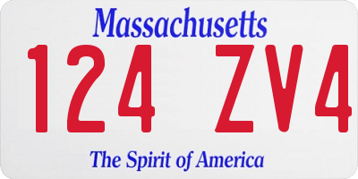 MA license plate 124ZV4