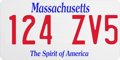 MA license plate 124ZV5