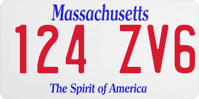 MA license plate 124ZV6