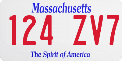 MA license plate 124ZV7