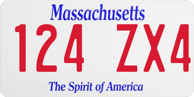 MA license plate 124ZX4