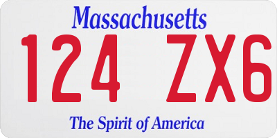 MA license plate 124ZX6