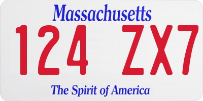 MA license plate 124ZX7