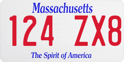 MA license plate 124ZX8