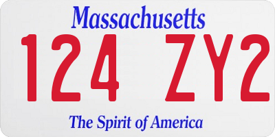 MA license plate 124ZY2