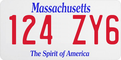 MA license plate 124ZY6