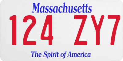MA license plate 124ZY7