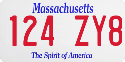 MA license plate 124ZY8